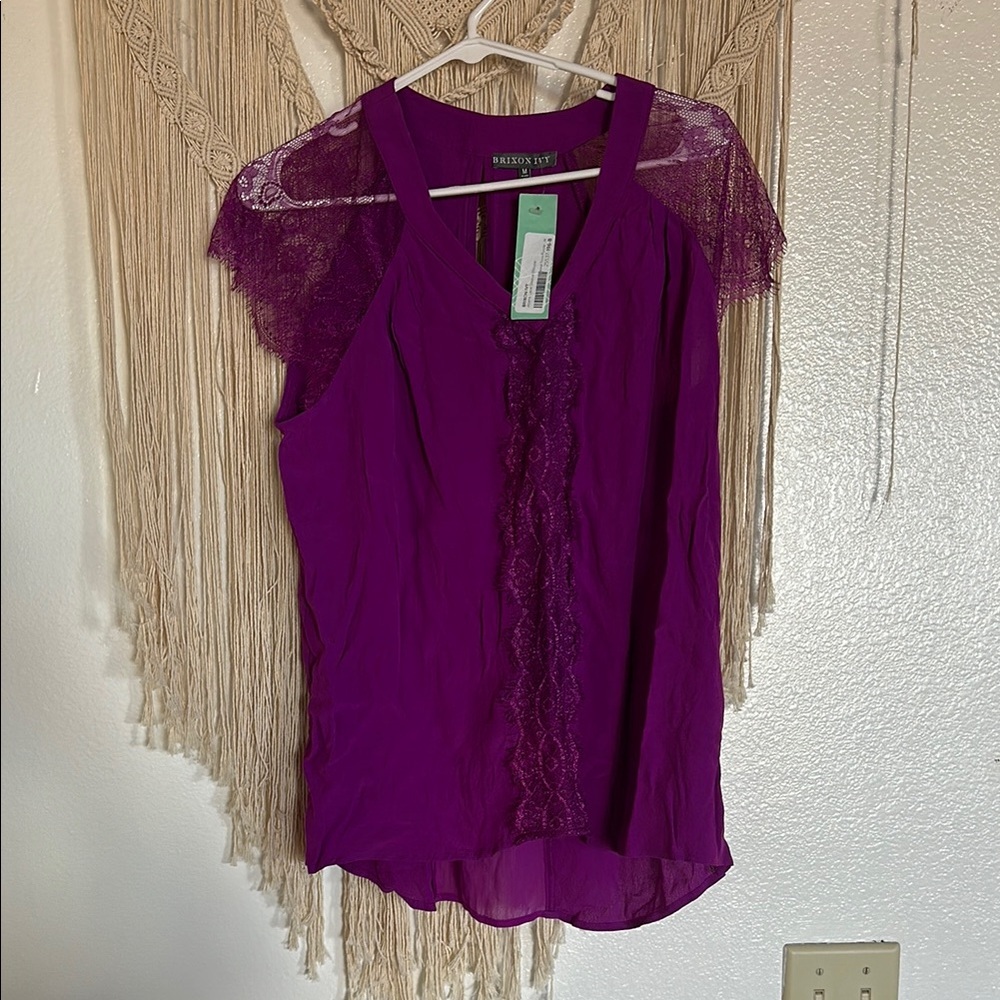 Purple Lace Trim Women's Top